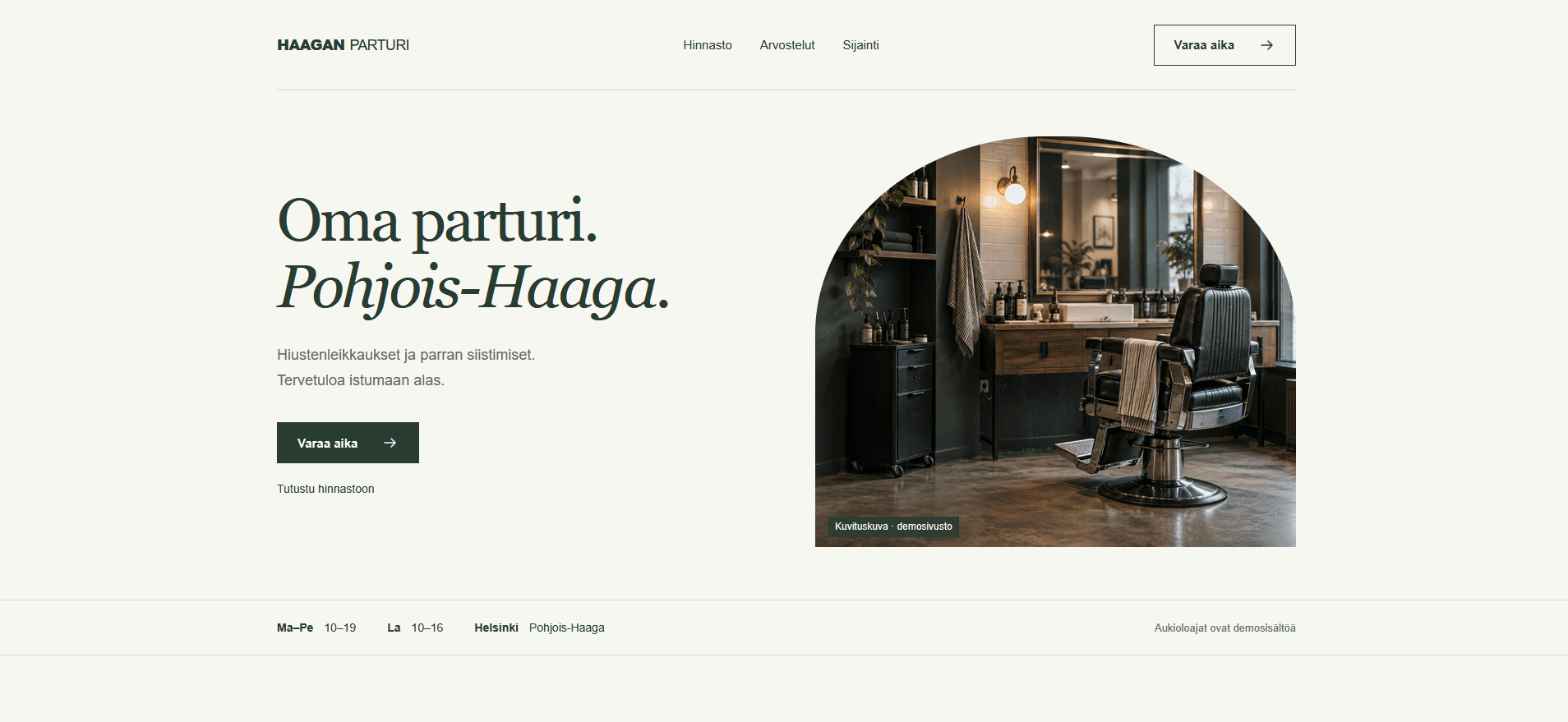 Haagan Parturi — Parturiliikkeen verkkosivusto