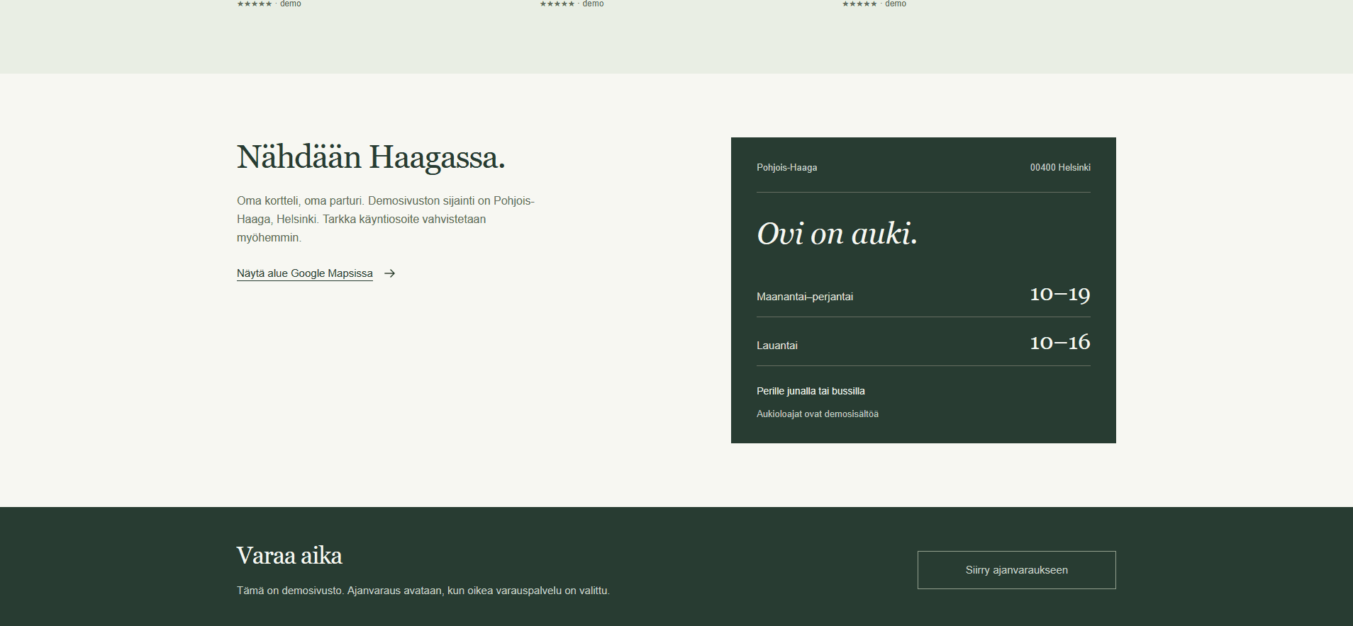 Haagan Parturin sijainti ja aukioloajat